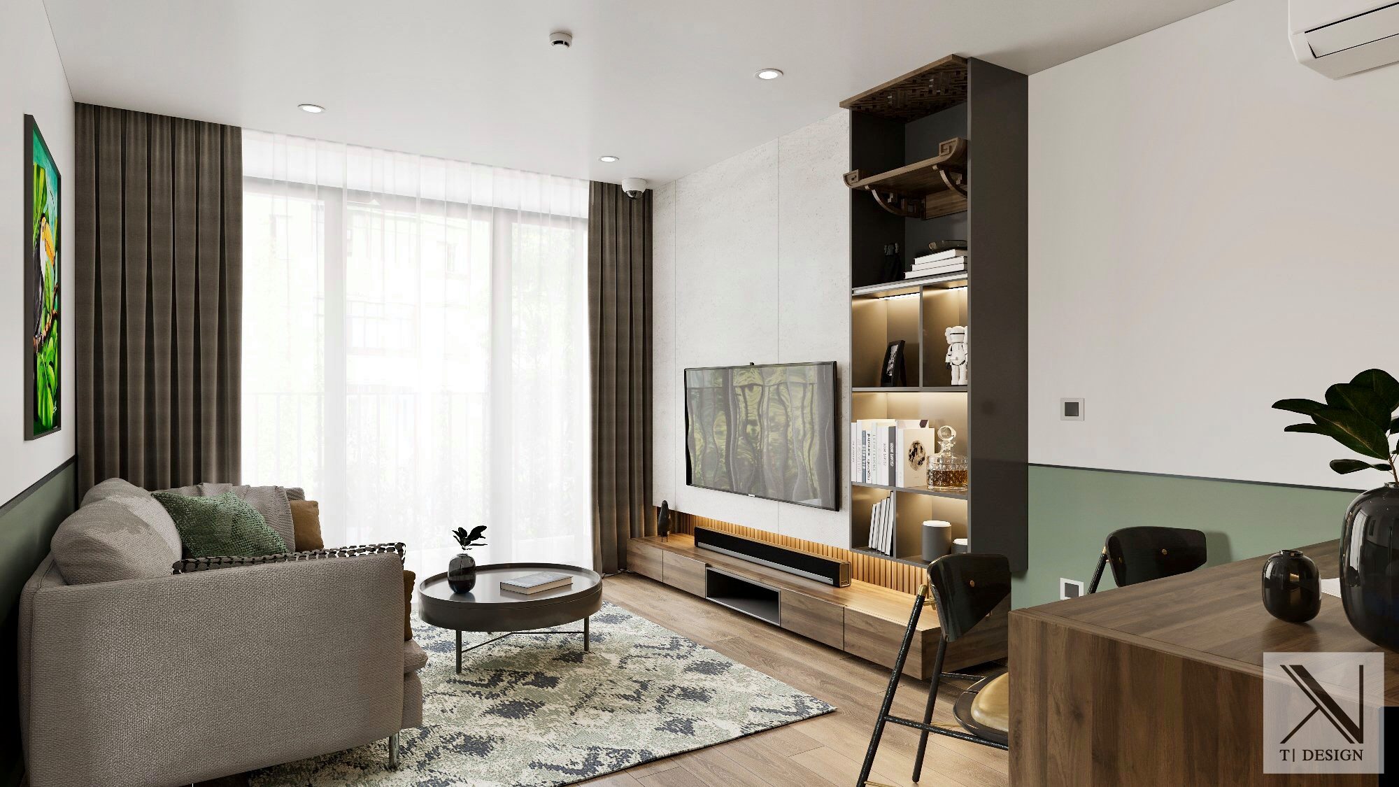 3D Interior Model Kitchen Living room 0257 Scene 3dsmax