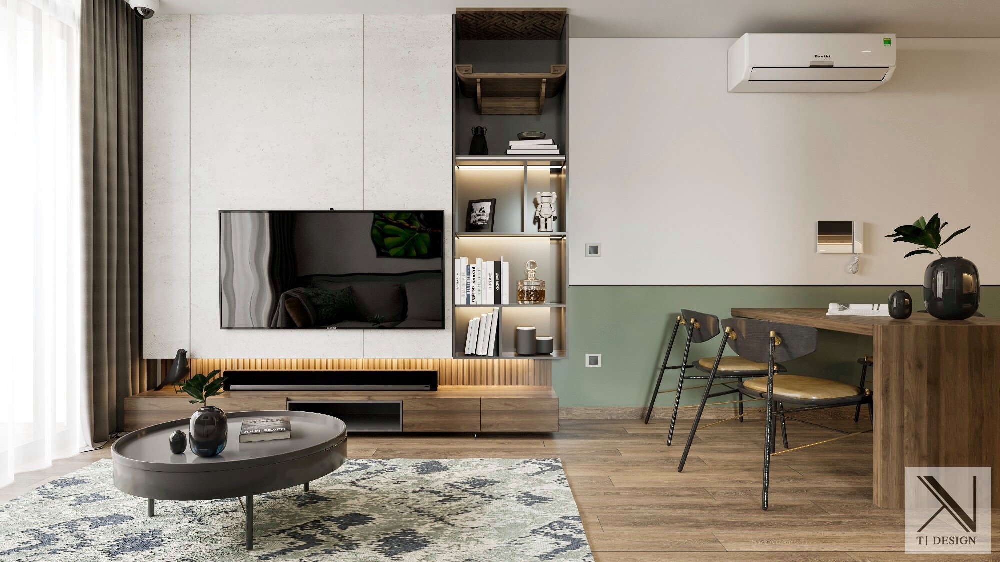 3D Interior Model Kitchen Living room 0257 Scene 3dsmax