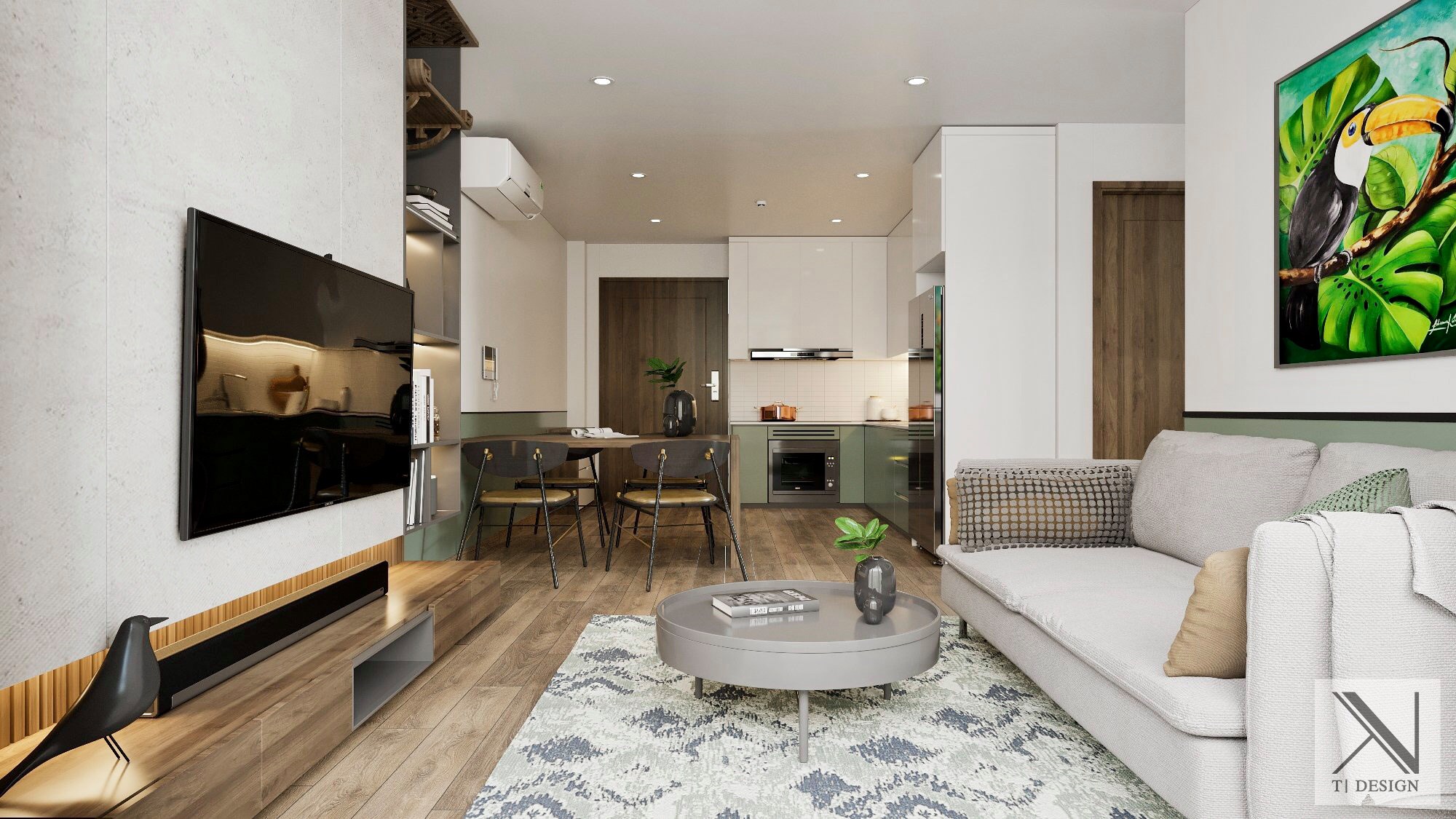 3D Interior Model Kitchen Living room 0257 Scene 3dsmax