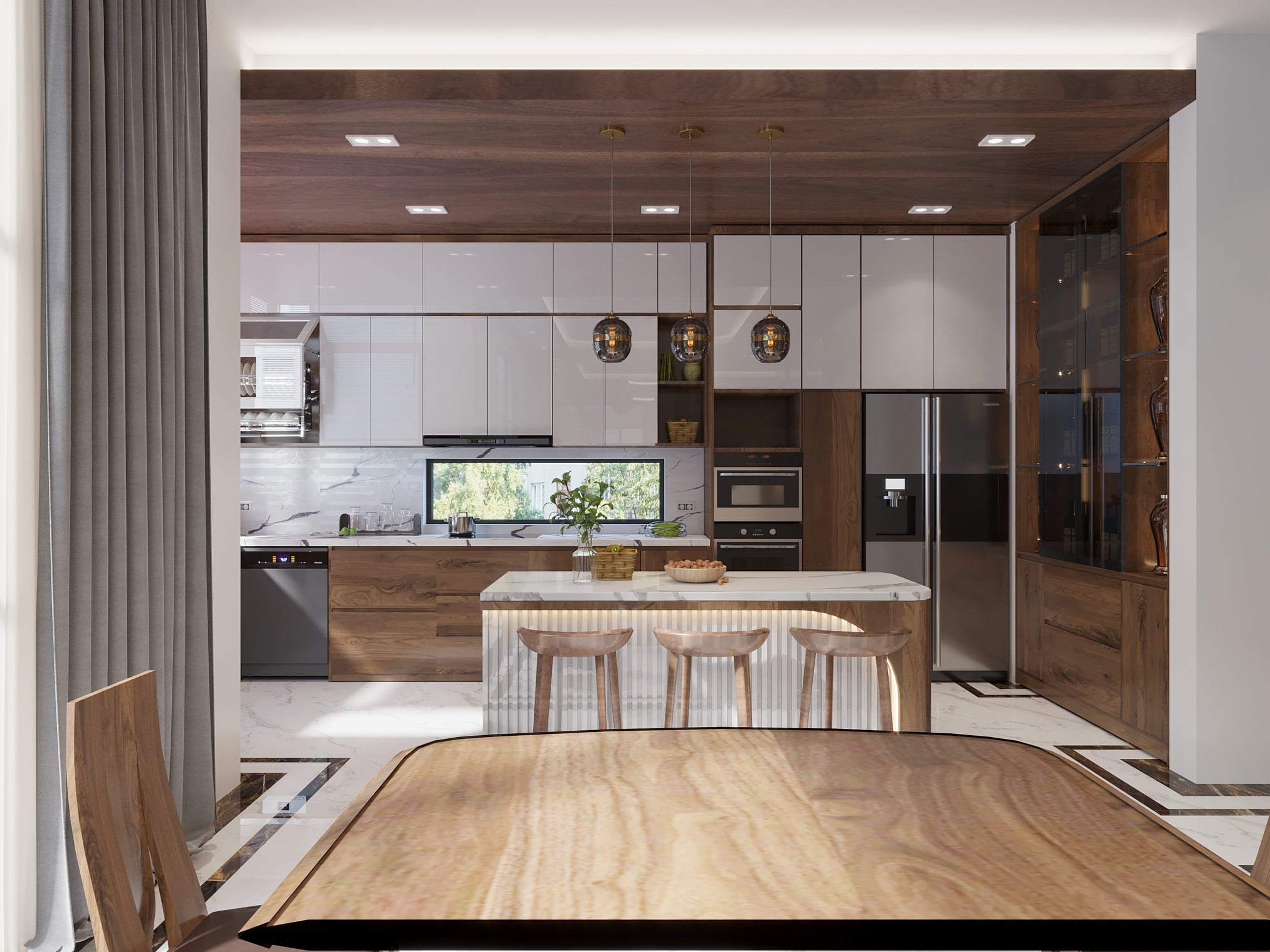 3D Interior Model Kitchen Living room 0259 Scene 3dsmax