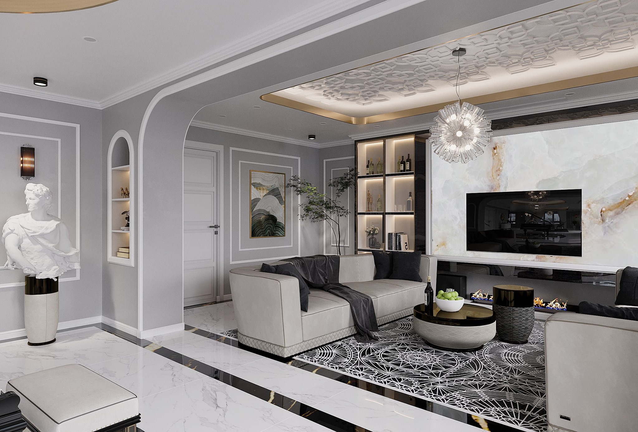 3D Interior Model Kitchen Living room 0260 Scene 3dsmax