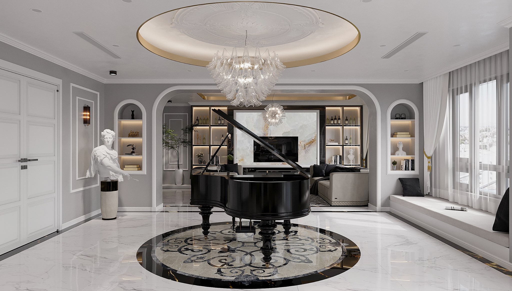 3D Interior Model Kitchen Living room 0260 Scene 3dsmax