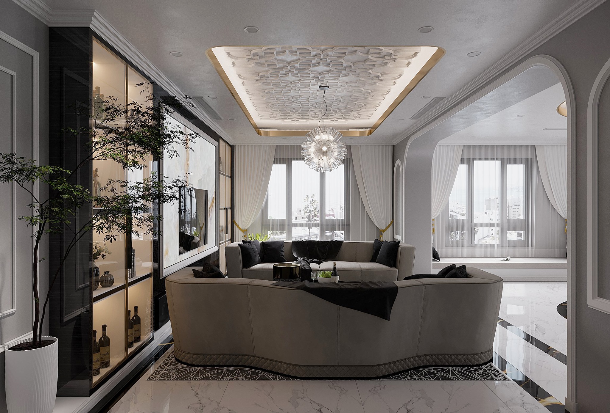 3D Interior Model Kitchen Living room 0260 Scene 3dsmax