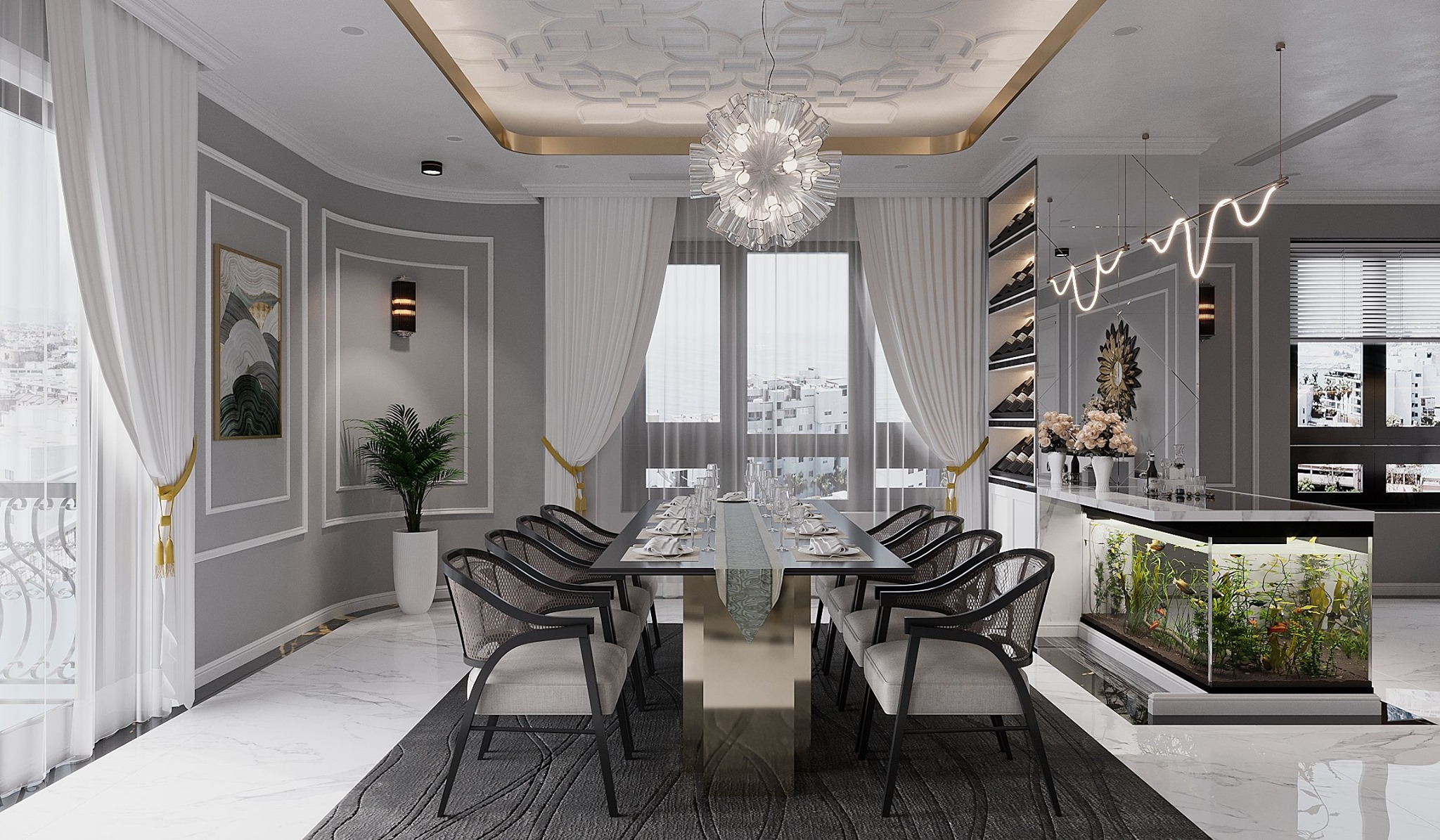 3D Interior Model Kitchen Living room 0260 Scene 3dsmax