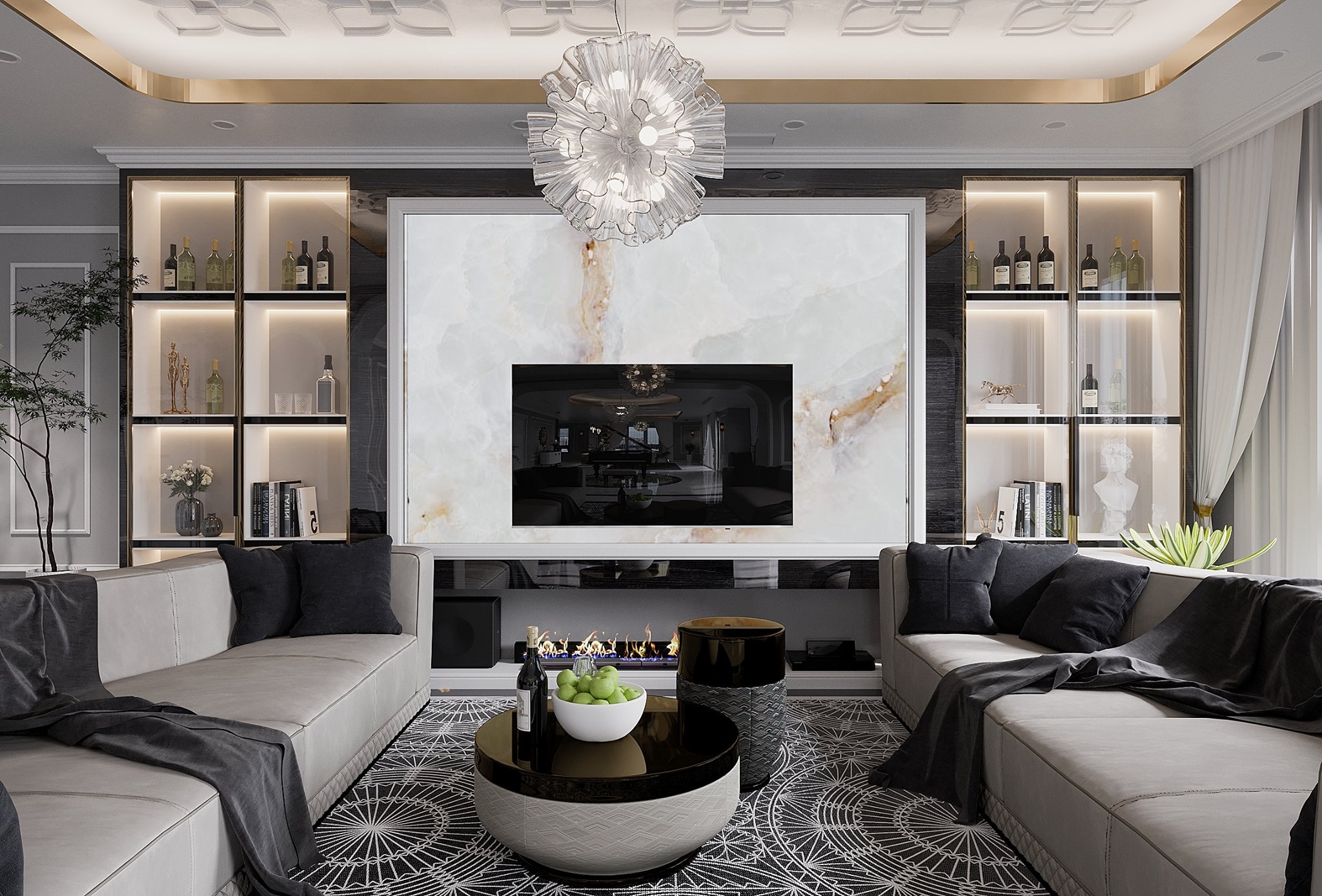 3D Interior Model Kitchen Living room 0260 Scene 3dsmax