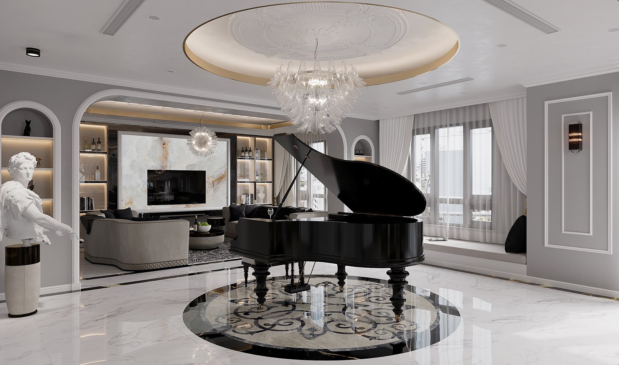 3D Interior Model Kitchen Living room 0260 Scene 3dsmax