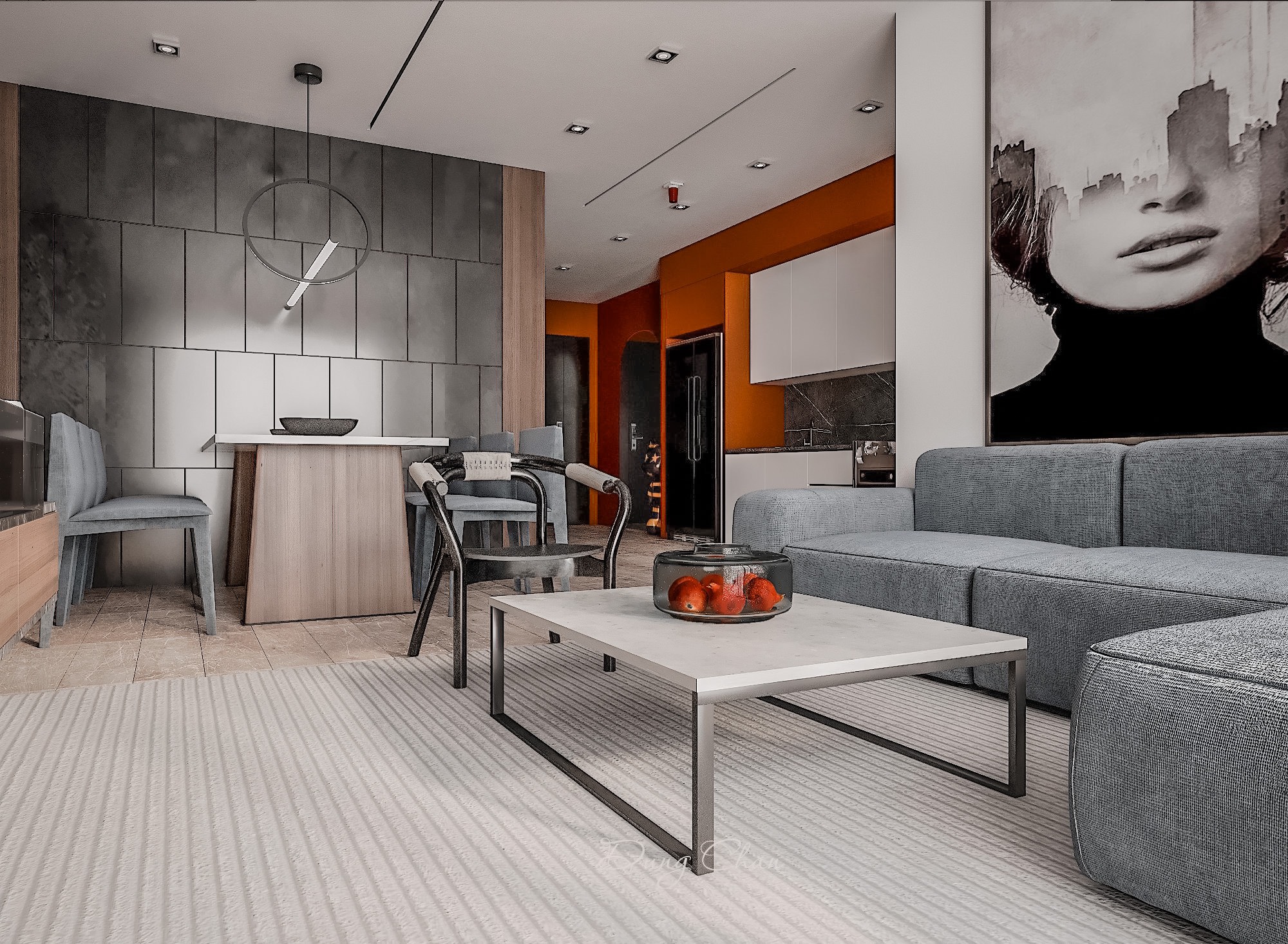 3D Interior Model Kitchen Living room 0261 Scene 3dsmax