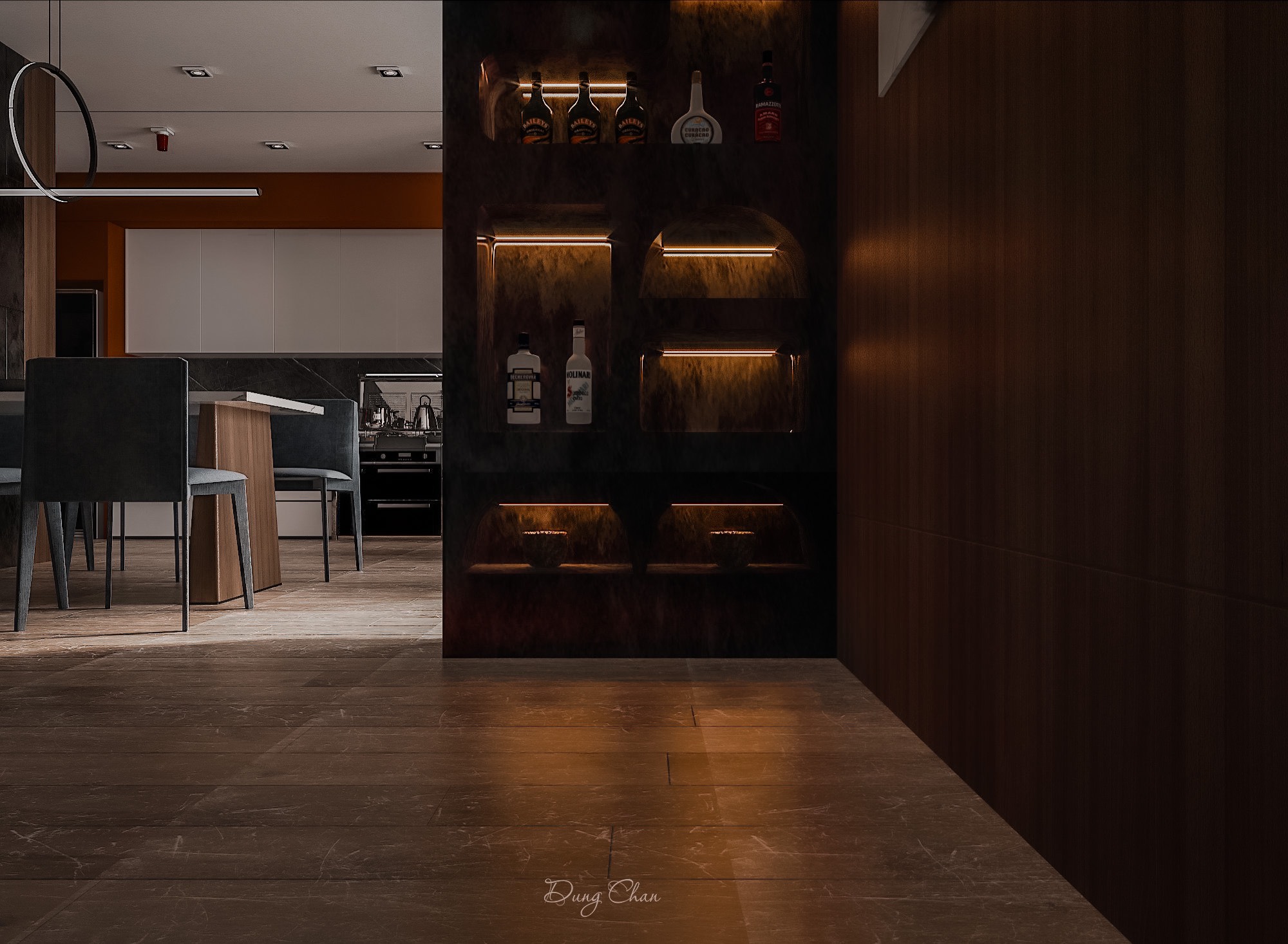 3D Interior Model Kitchen Living room 0261 Scene 3dsmax