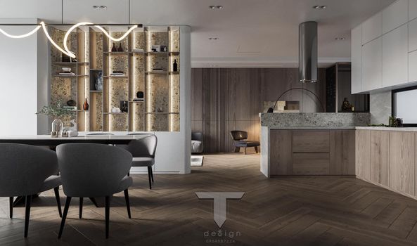 3D Interior Model Kitchen Living room 0262 Scene 3dsmax