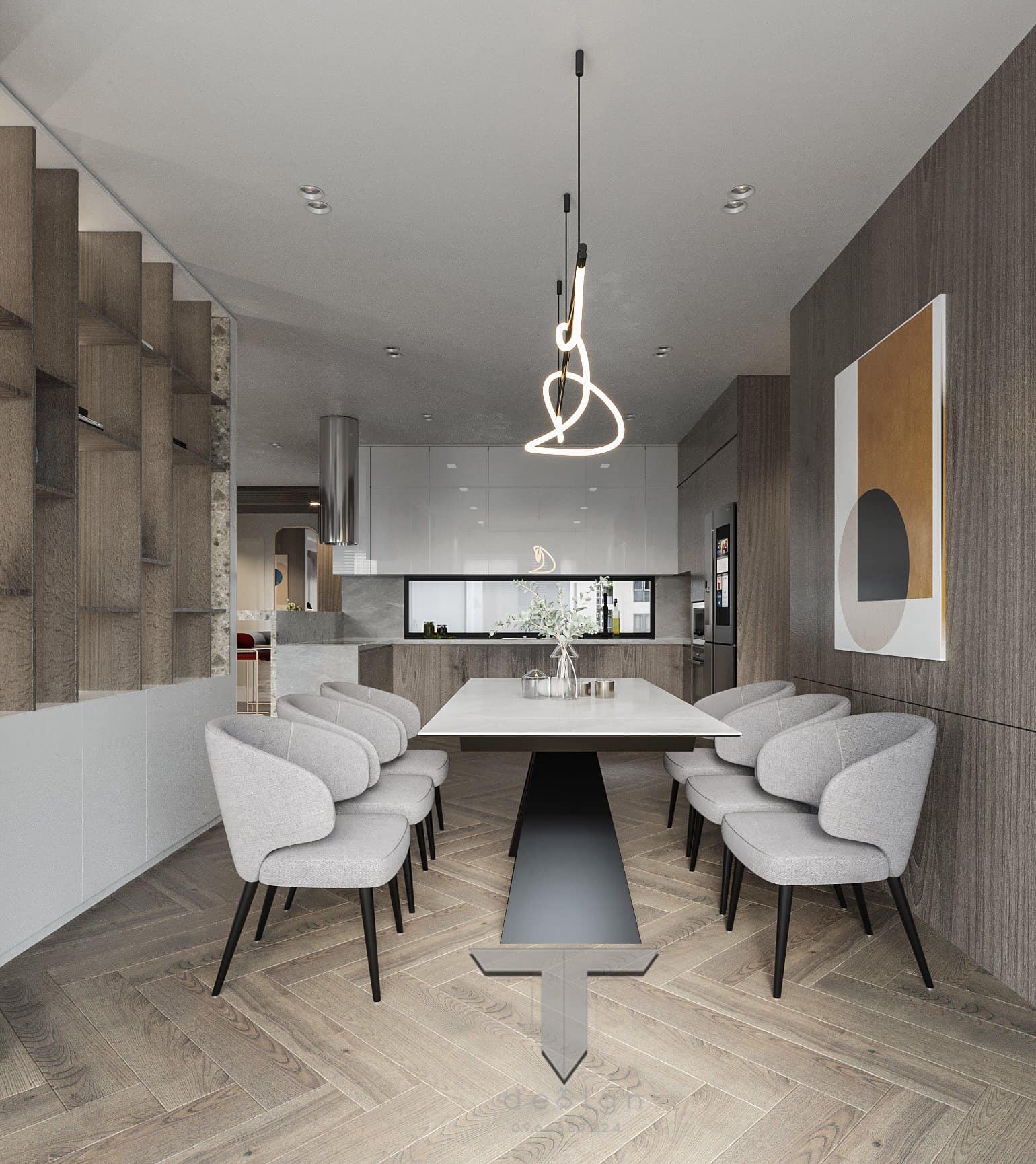 3D Interior Model Kitchen Living room 0262 Scene 3dsmax