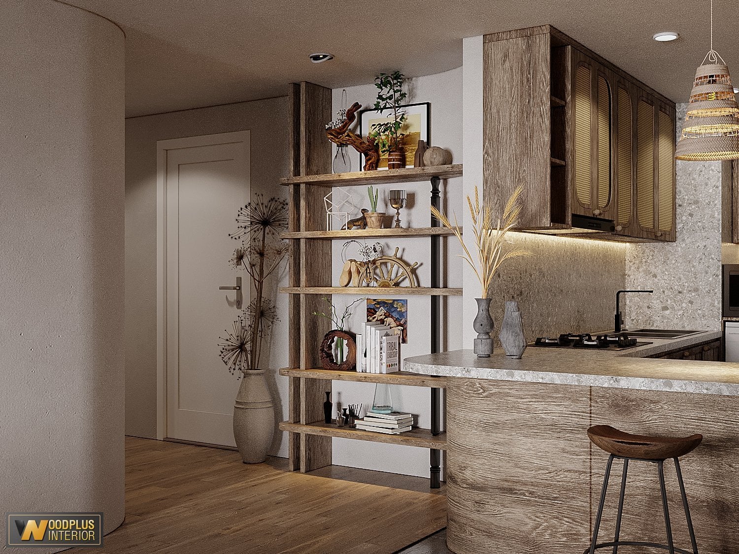 3D Interior Model Kitchen Living room 0263 Scene 3dsmax