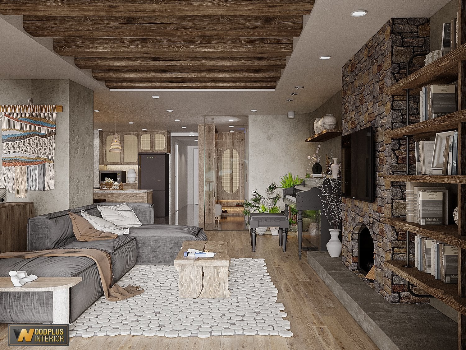 3D Interior Model Kitchen Living room 0263 Scene 3dsmax