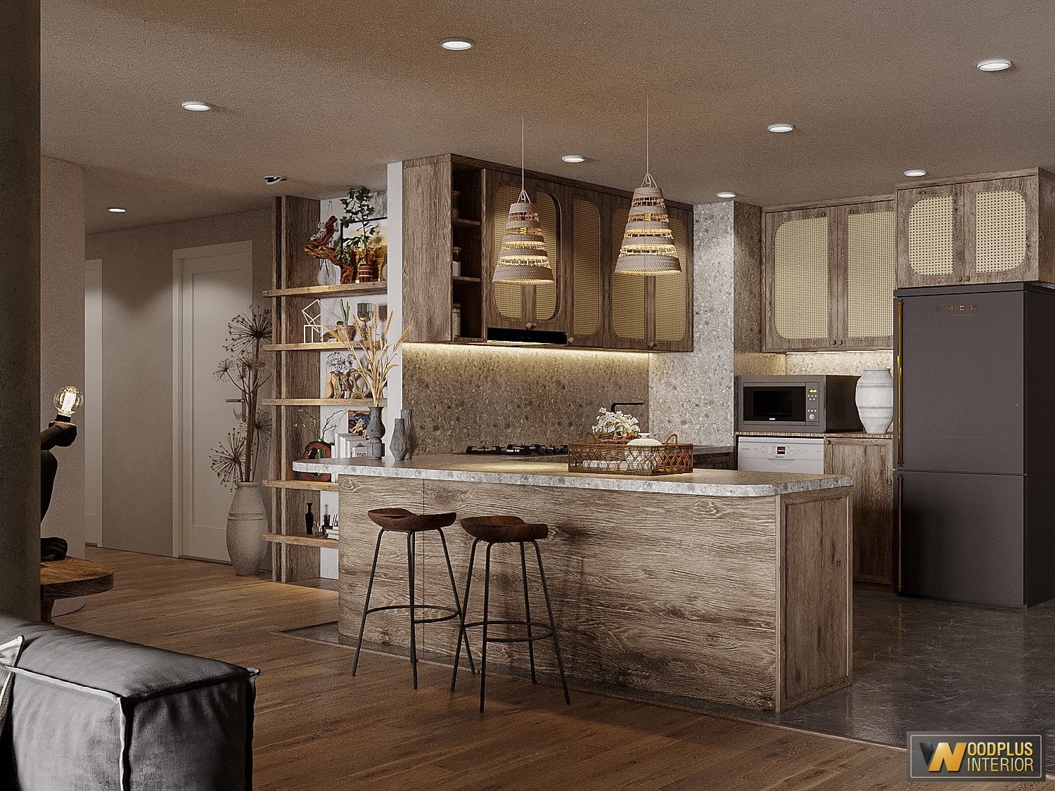 3D Interior Model Kitchen Living room 0263 Scene 3dsmax