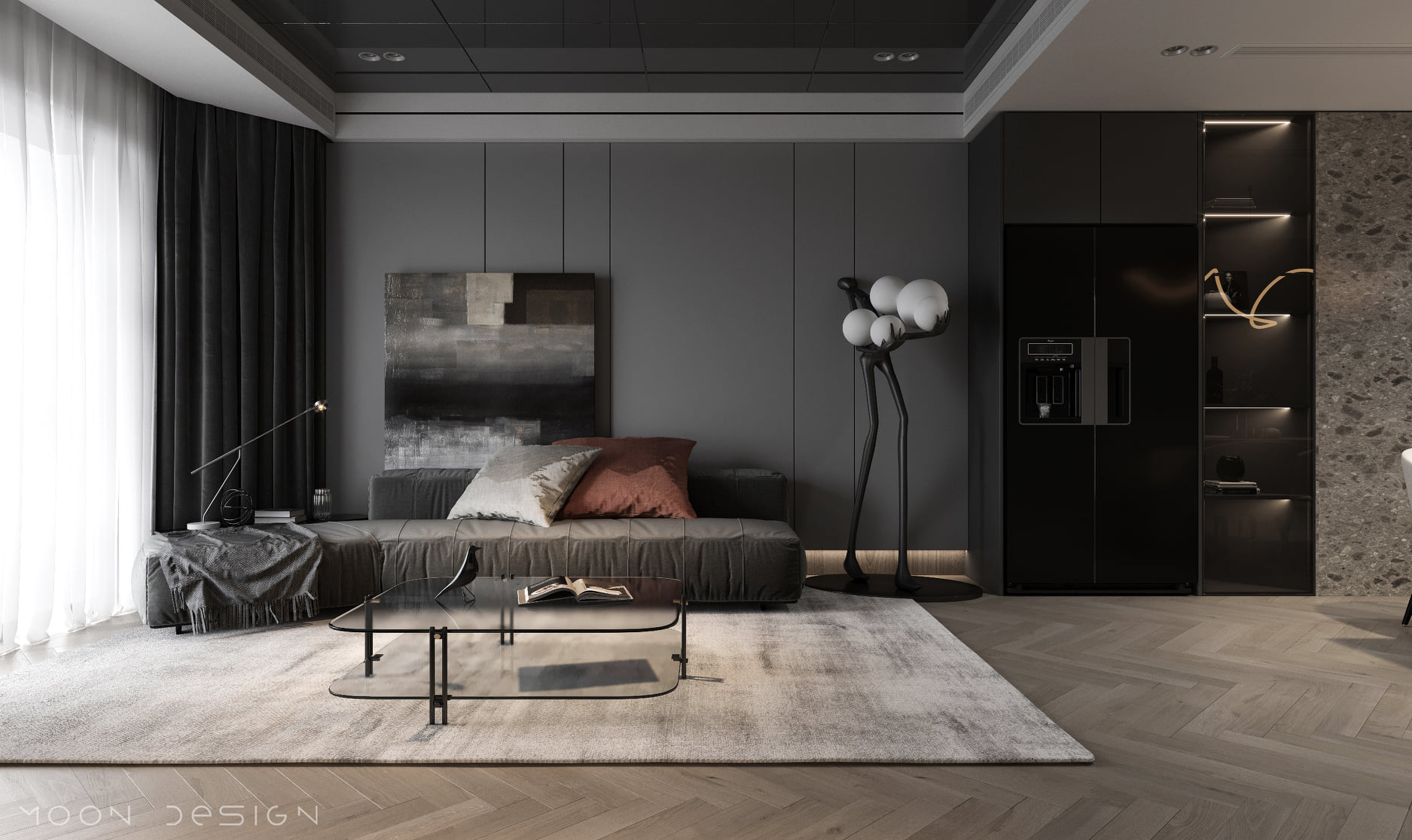 3D Interior Model Kitchen Living room 0264 Scene 3dsmax