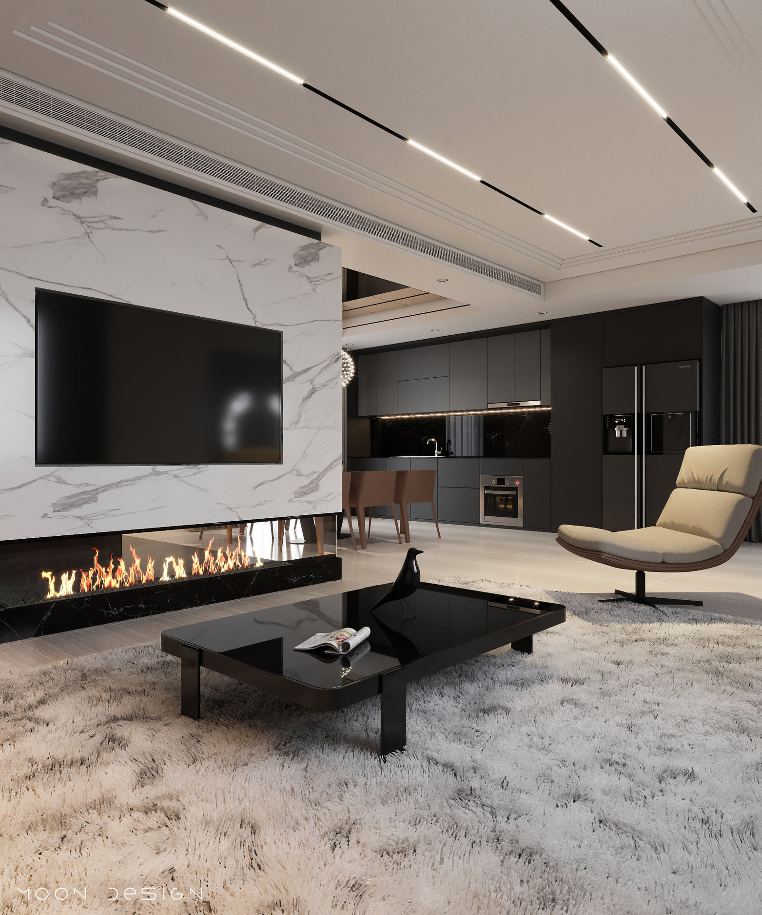 3D Interior Model Kitchen Living room 0265 Scene 3dsmax