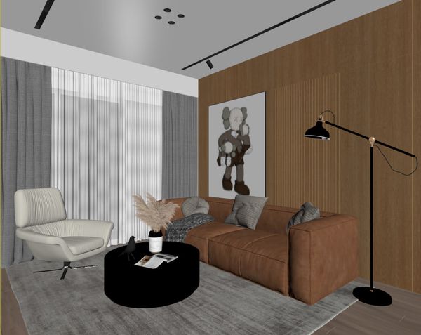 3D Interior Model Kitchen Living room 0267 Scene 3dsmax