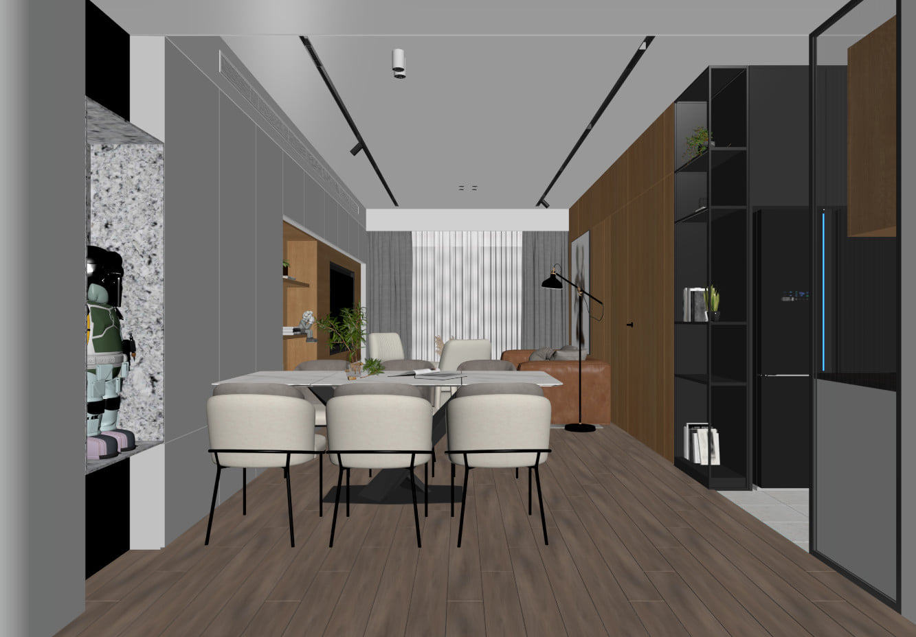 3D Interior Model Kitchen Living room 0267 Scene 3dsmax