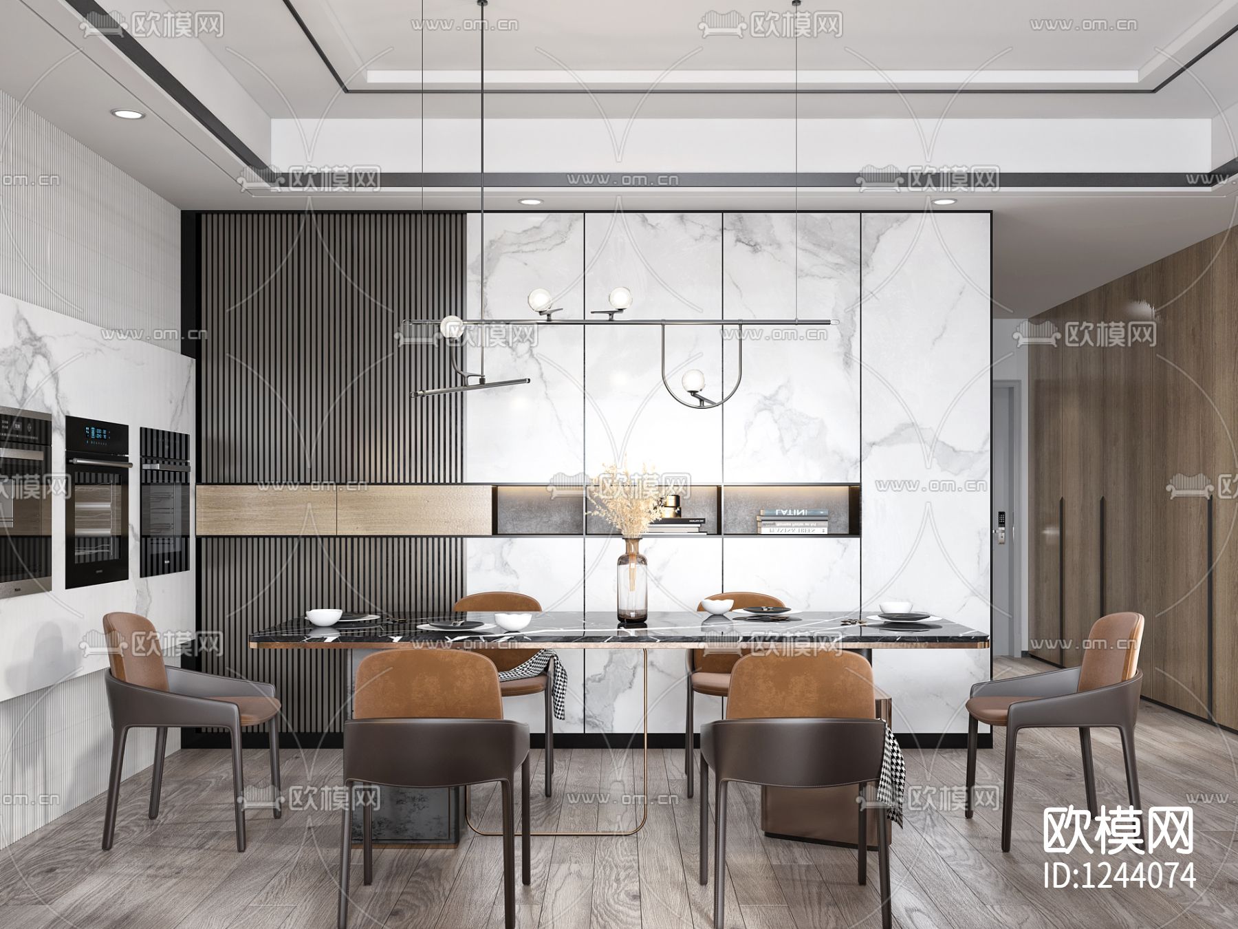 3D Interior Model Kitchen Living room 0268 Scene 3dsmax