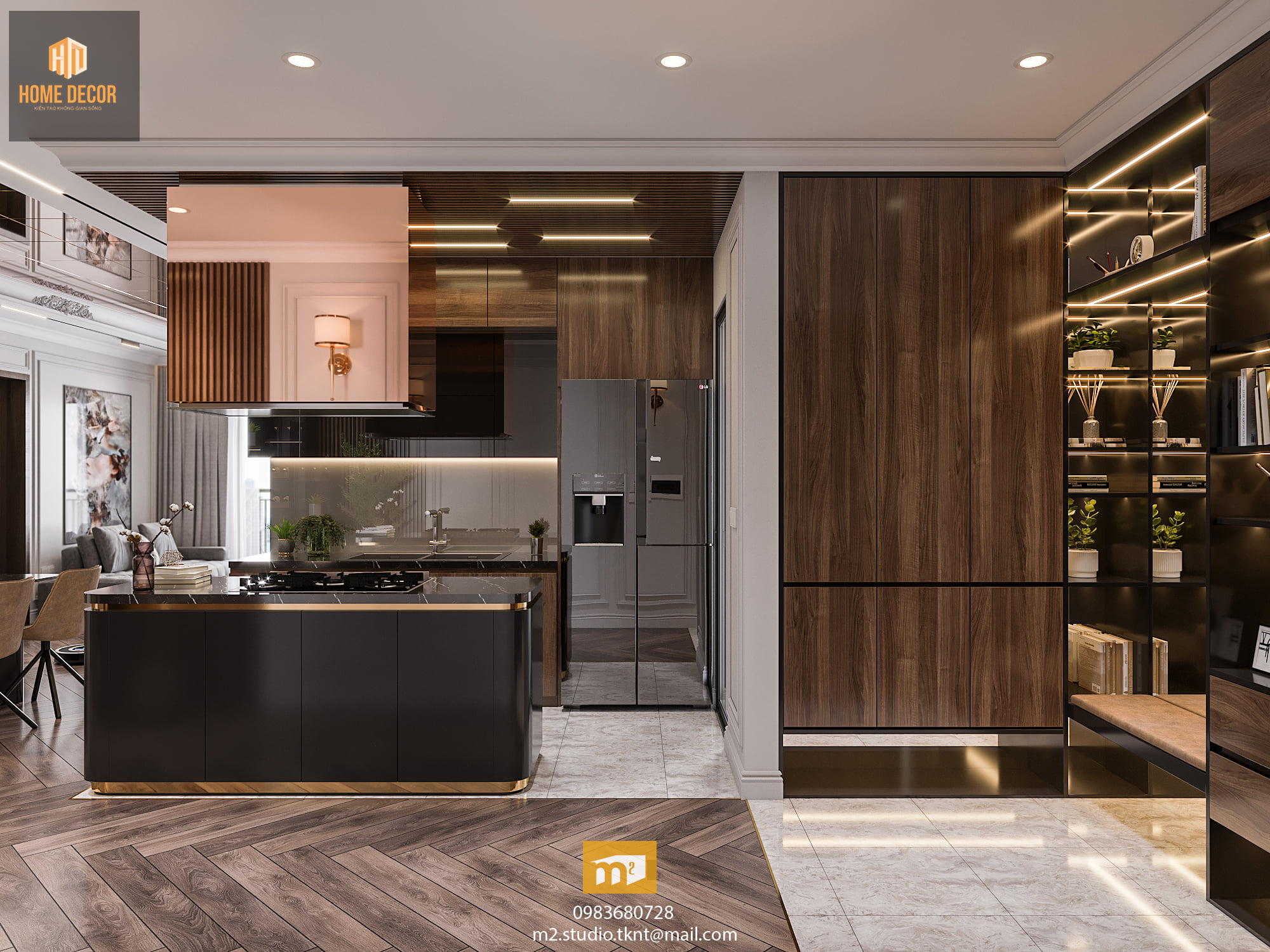 3D Interior Model Kitchen Living room 0274 Scene 3dsmax