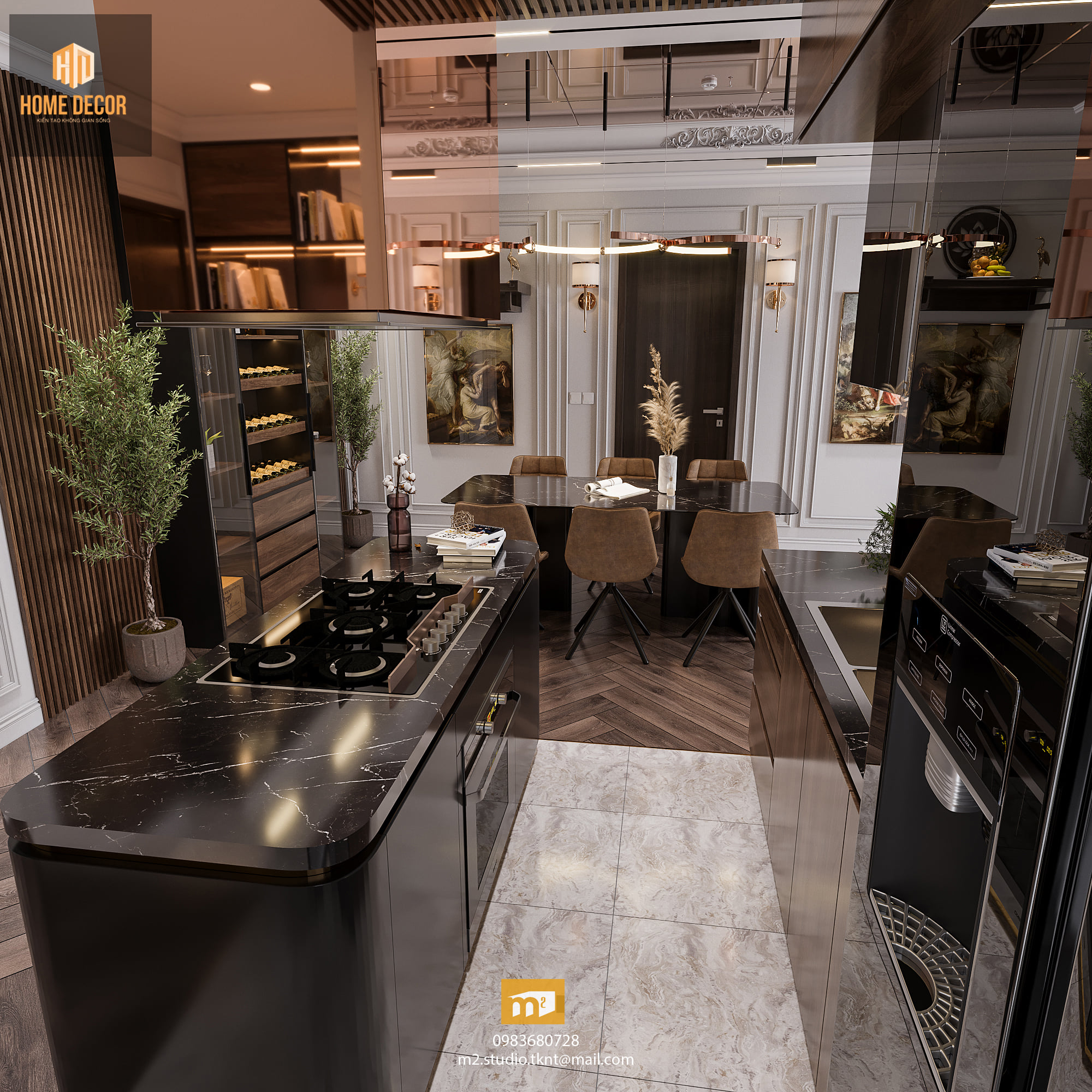 3D Interior Model Kitchen Living room 0274 Scene 3dsmax