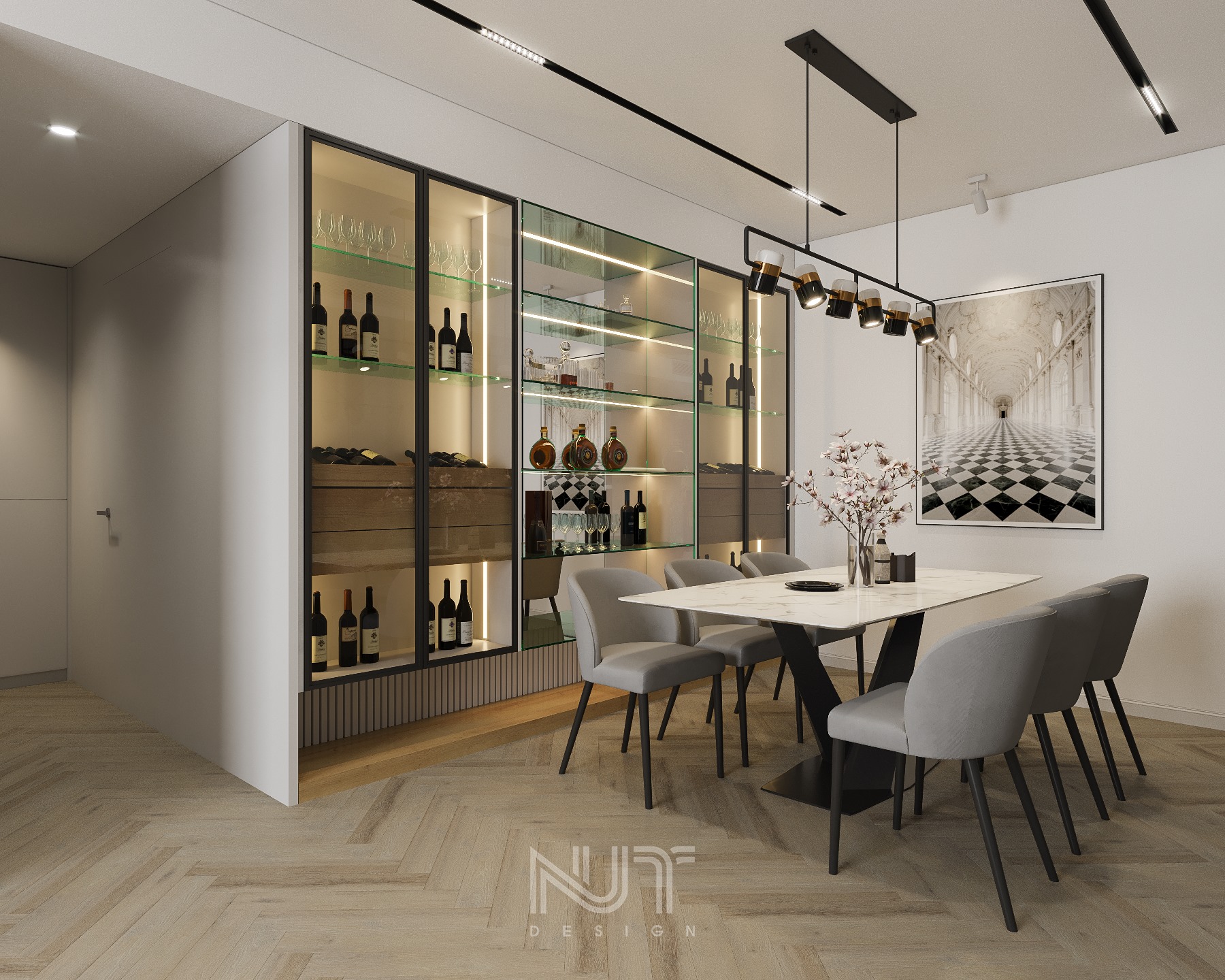 3D Interior Model Kitchen Living room 0275 Scene 3dsmax