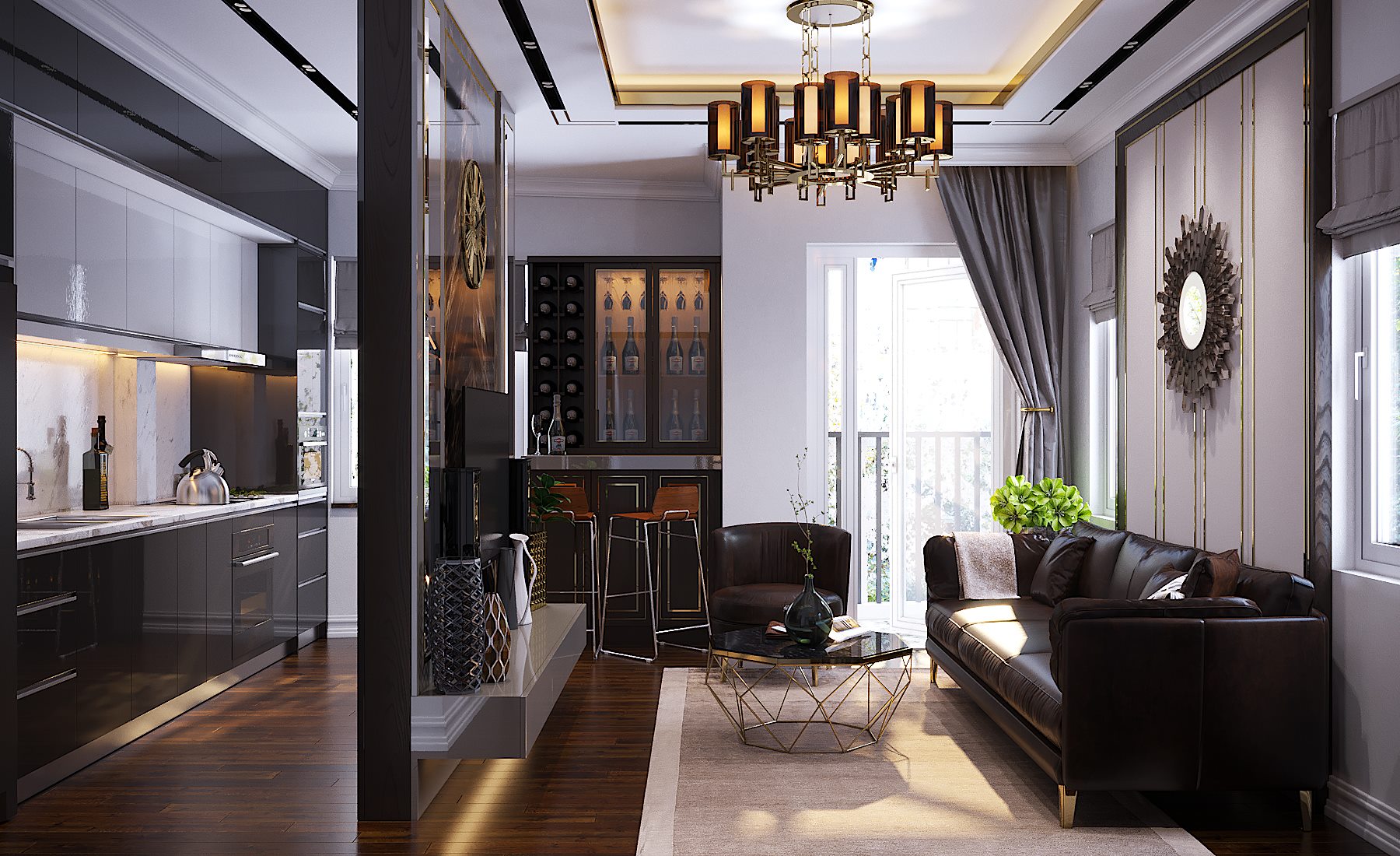 3D Interior Model Kitchen Living room 0277 Scene 3dsmax