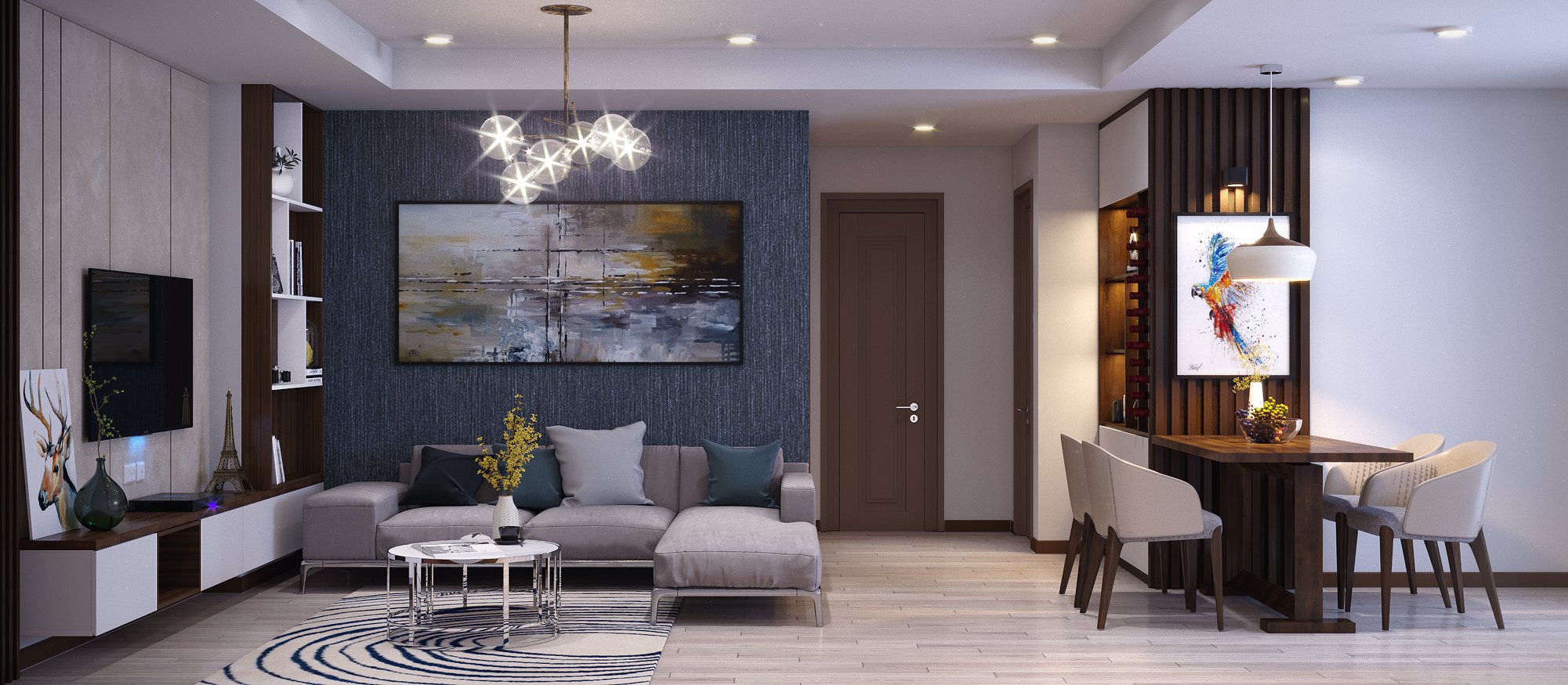 3D Interior Model Kitchen Living room 0279 Scene 3dsmax