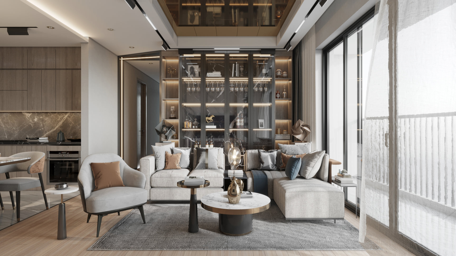 3D Interior Model Kitchen Living room 0281 Scene 3dsmax