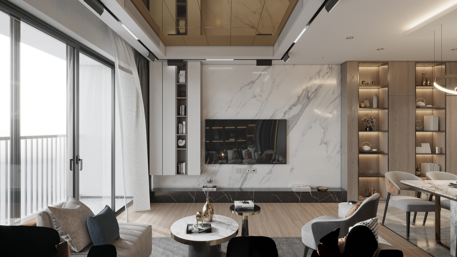 3D Interior Model Kitchen Living room 0281 Scene 3dsmax