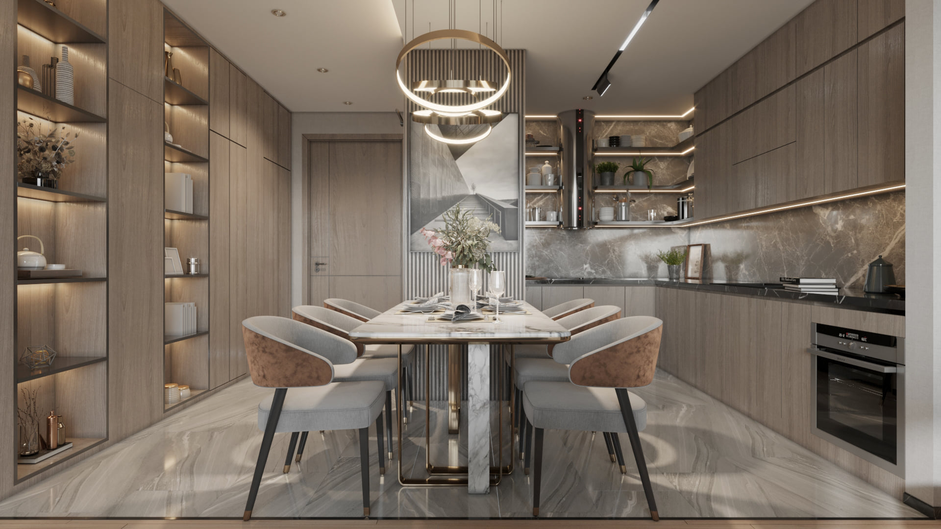 3D Interior Model Kitchen Living room 0281 Scene 3dsmax