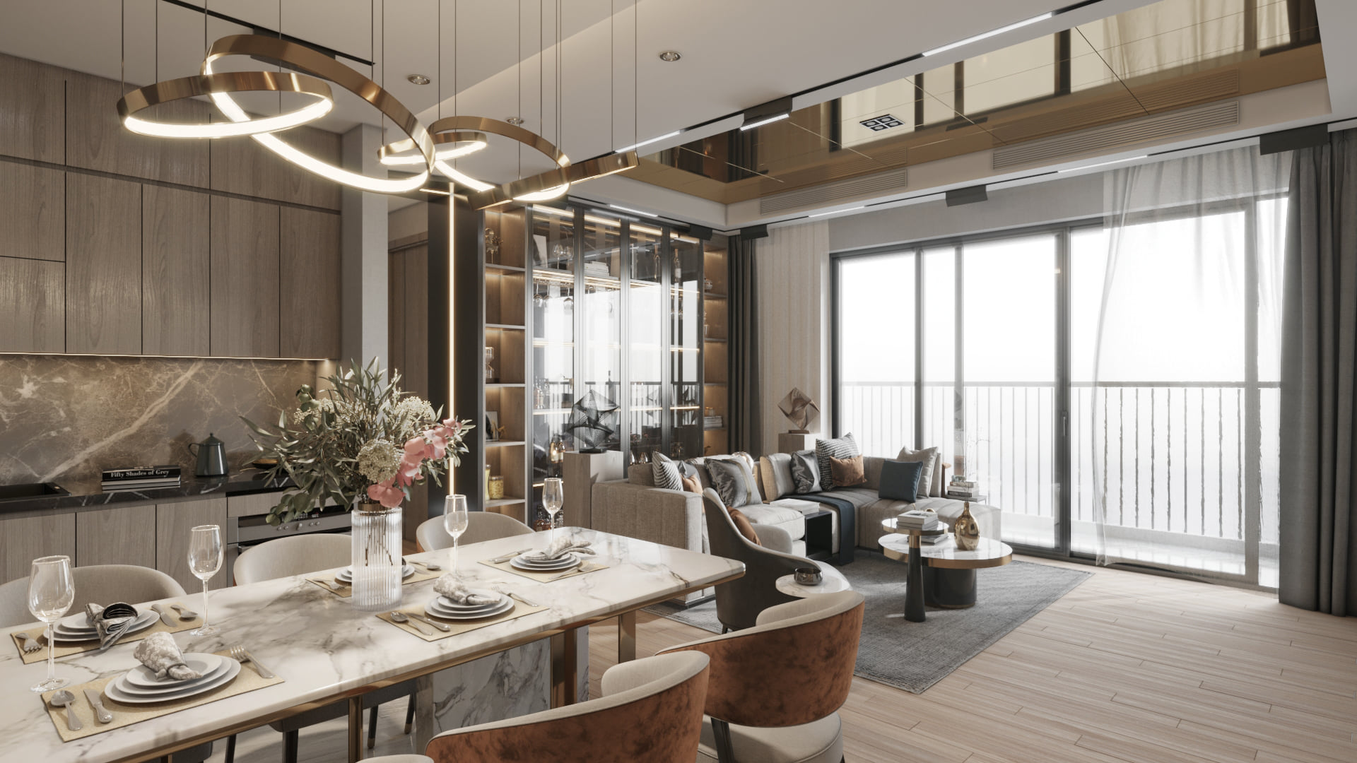 3D Interior Model Kitchen Living room 0281 Scene 3dsmax