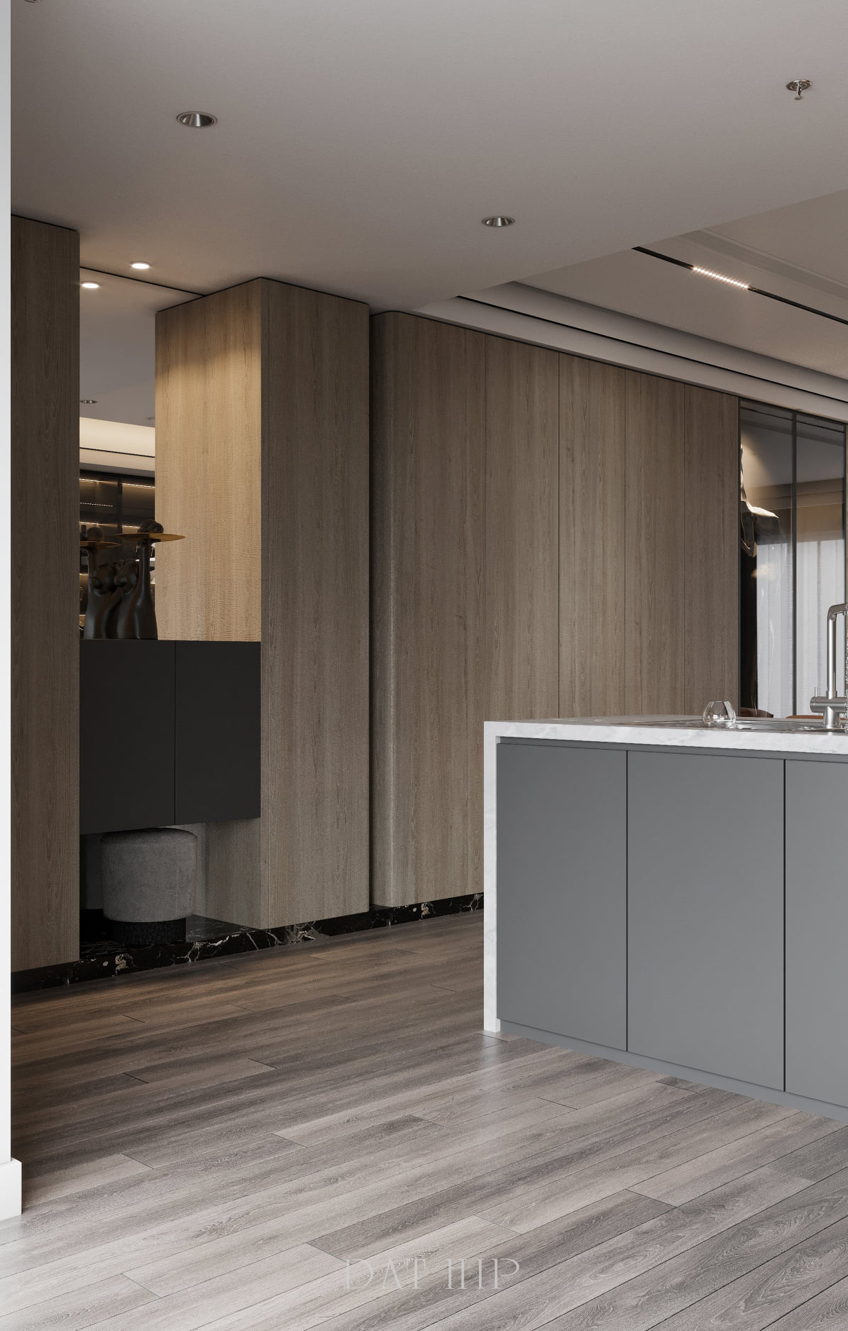 3D Interior Model Kitchen Living room 0282 Scene 3dsmax