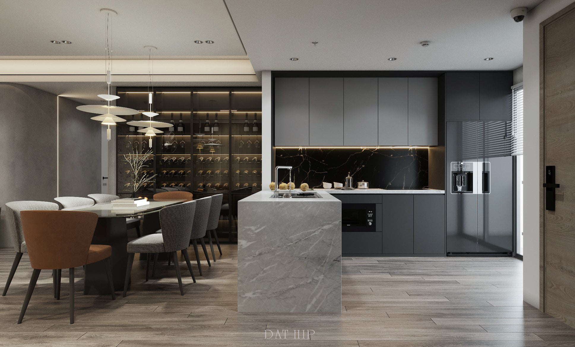 3D Interior Model Kitchen Living room 0282 Scene 3dsmax