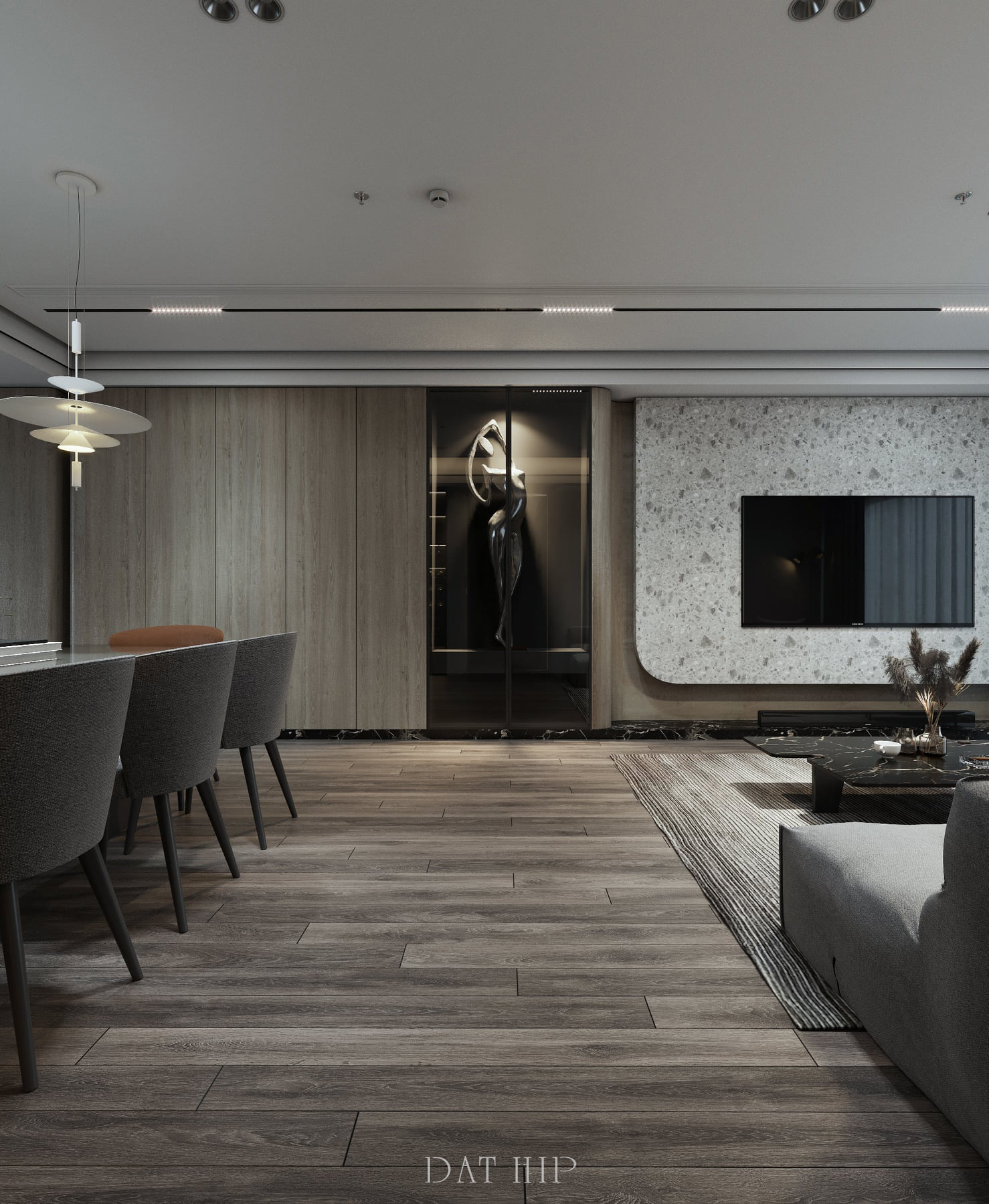 3D Interior Model Kitchen Living room 0282 Scene 3dsmax