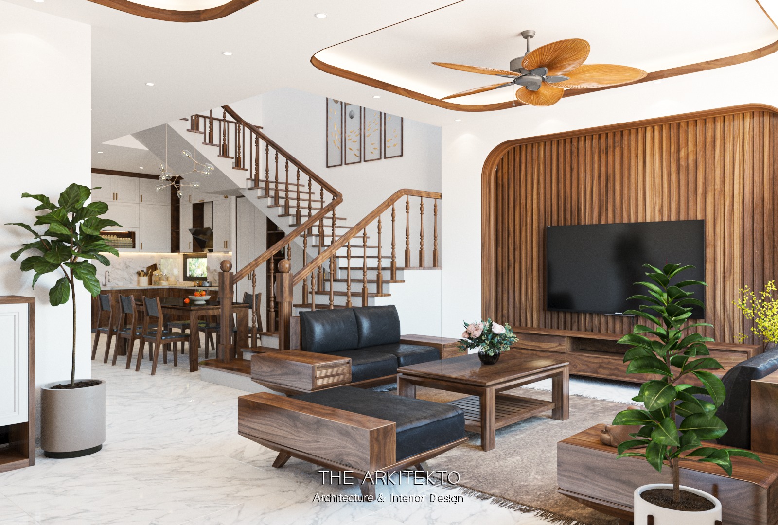 3D Interior Model Kitchen Living room 0283 Scene 3dsmax