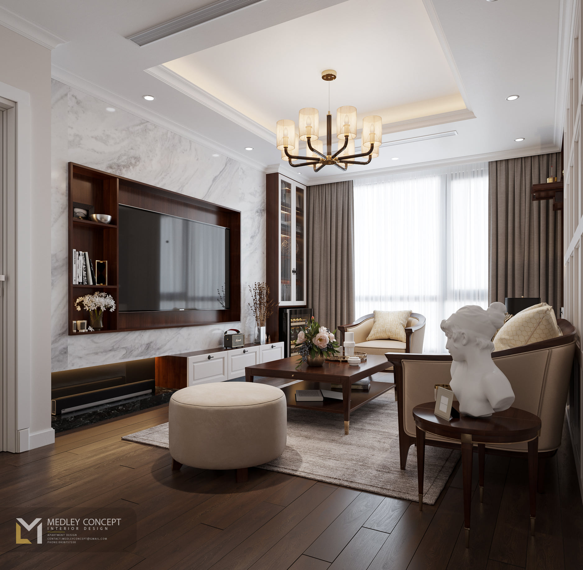 3D Interior Model Kitchen Living room 0284 Scene 3dsmax