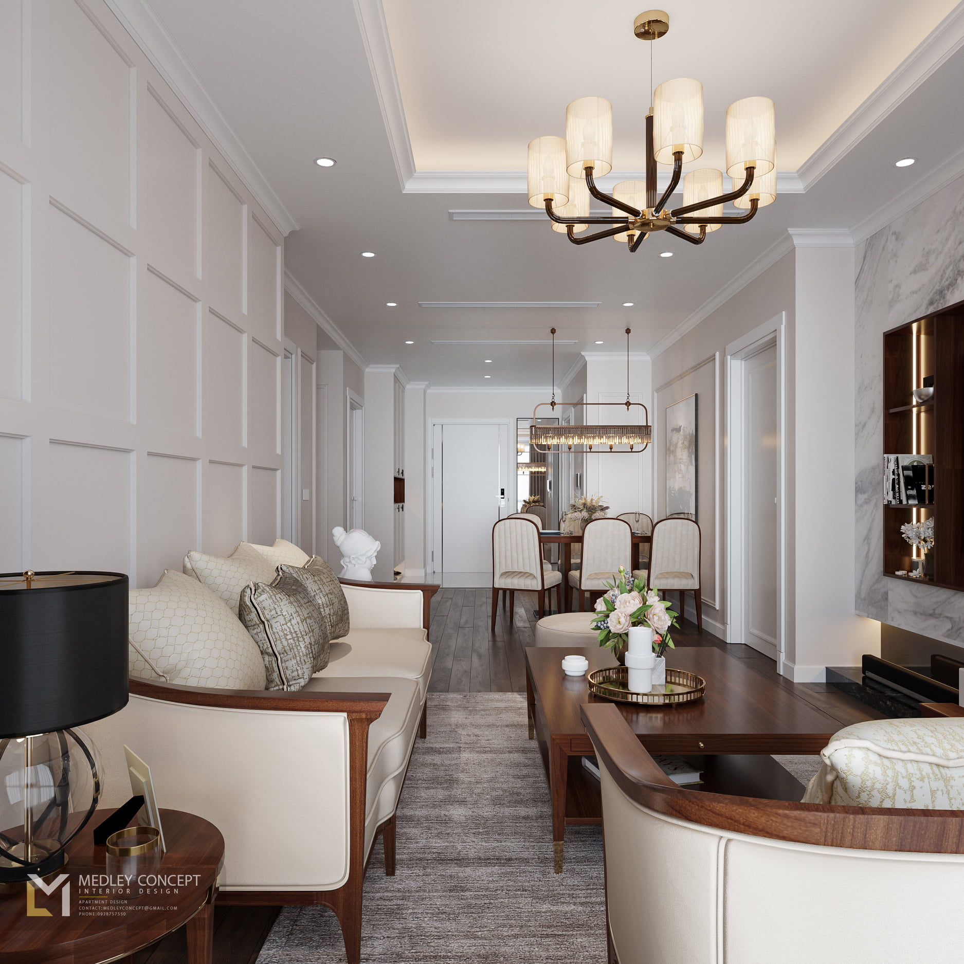 3D Interior Model Kitchen Living room 0284 Scene 3dsmax