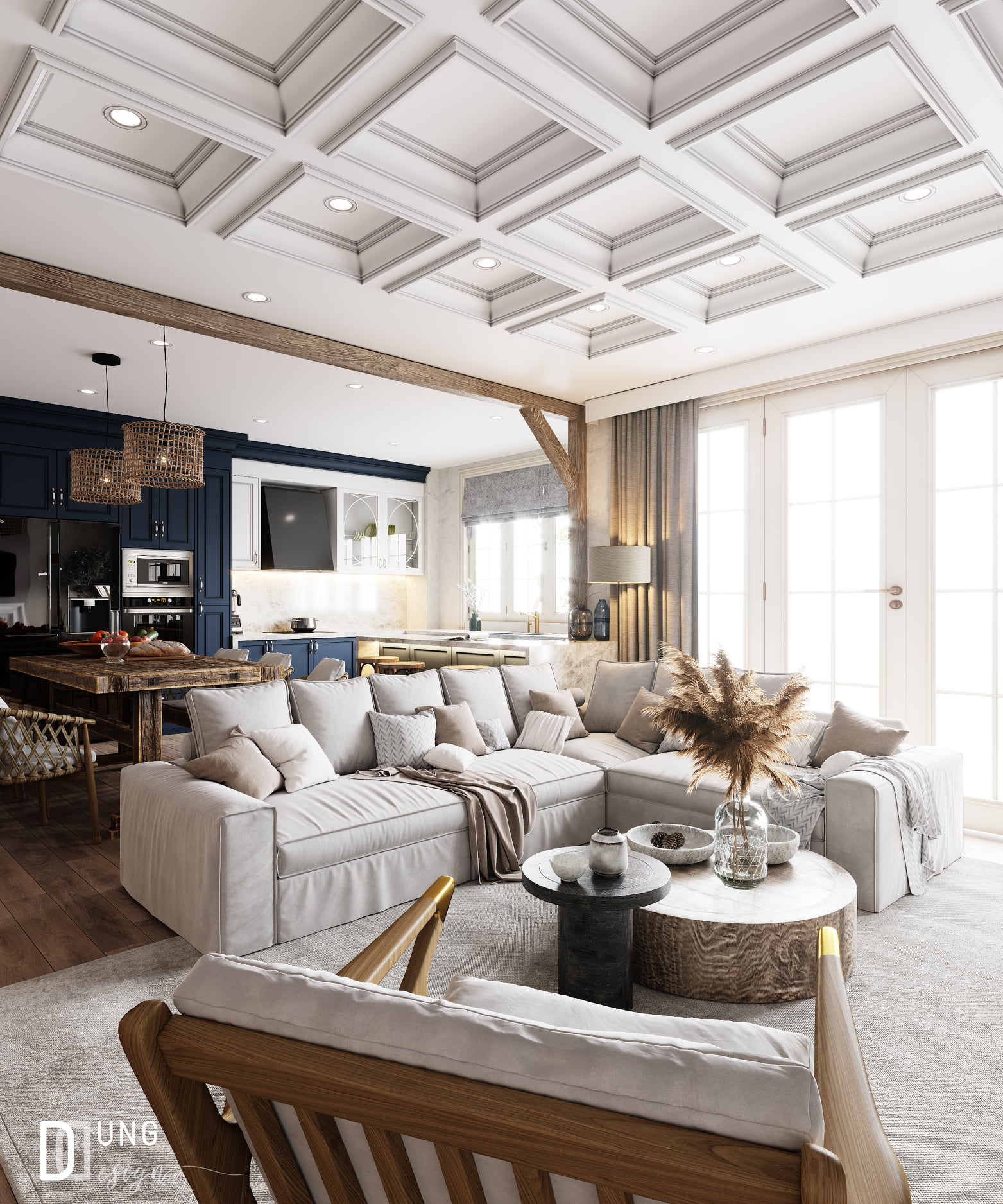 3D Interior Model Kitchen Living room 0285 Scene 3dsmax