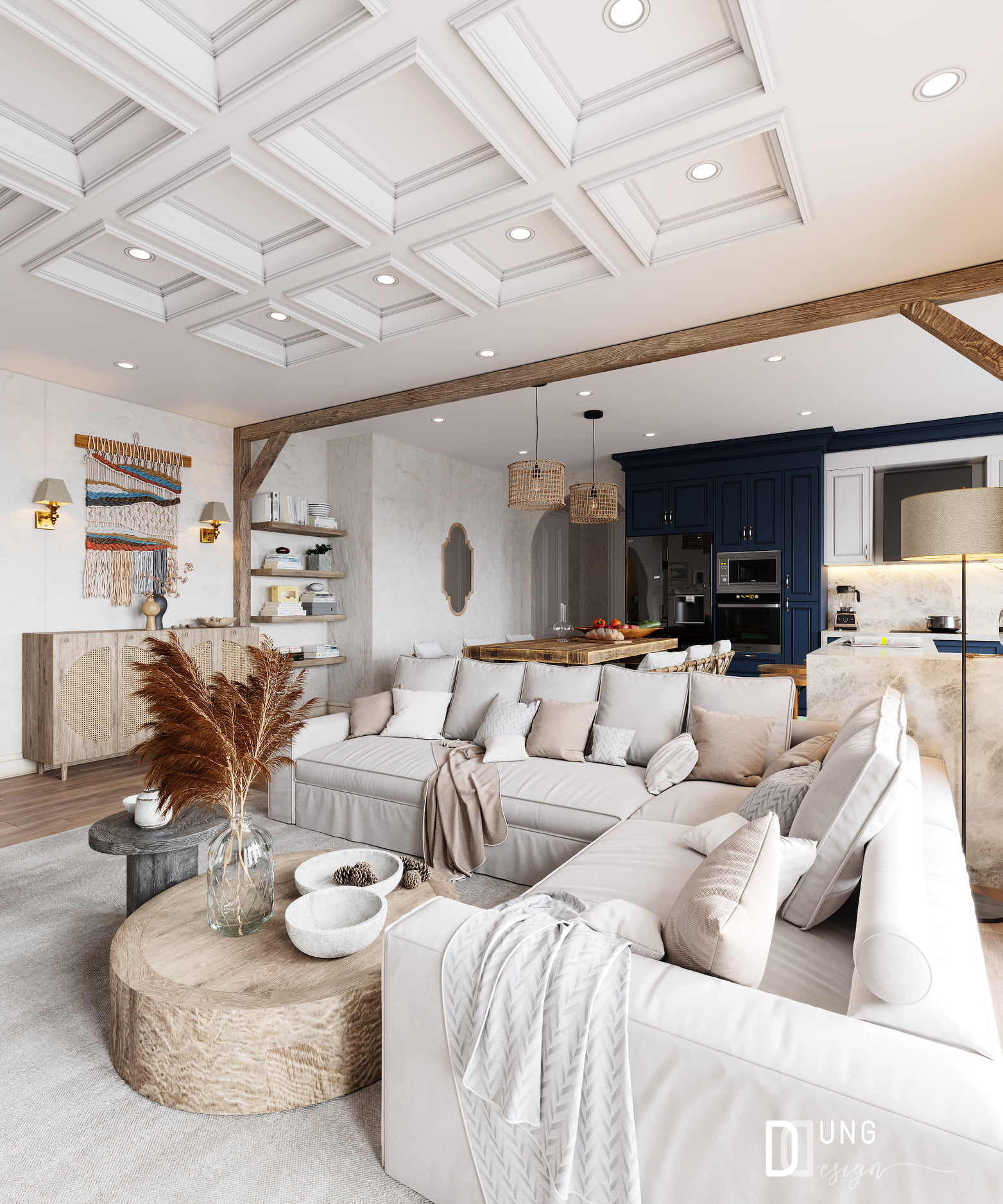 3D Interior Model Kitchen Living room 0285 Scene 3dsmax