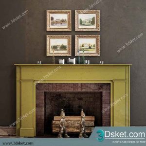 3D Model Fireplace Free Download 010
