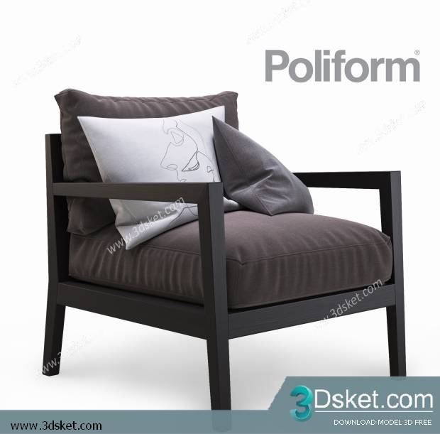 3D Model Arm Chair Free Download 586