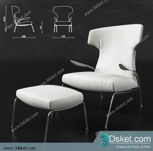 3D Model Arm Chair Free Download 597