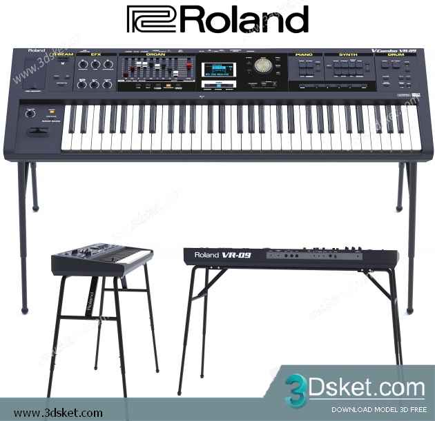 3D Model Piano Roland Free Download 005
