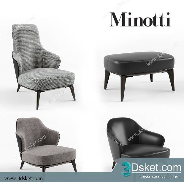 3D Model Arm Chair Free Download 615