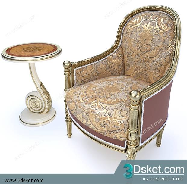 3D Model Arm Chair Free Download 624