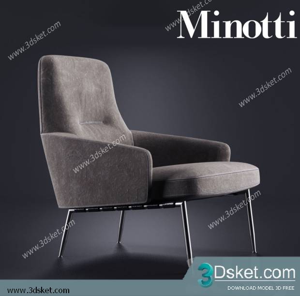 3D Model Arm Chair Free Download 626