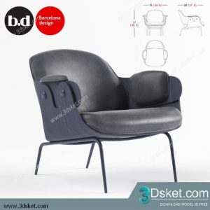 3D Model Arm Chair Free Download 631