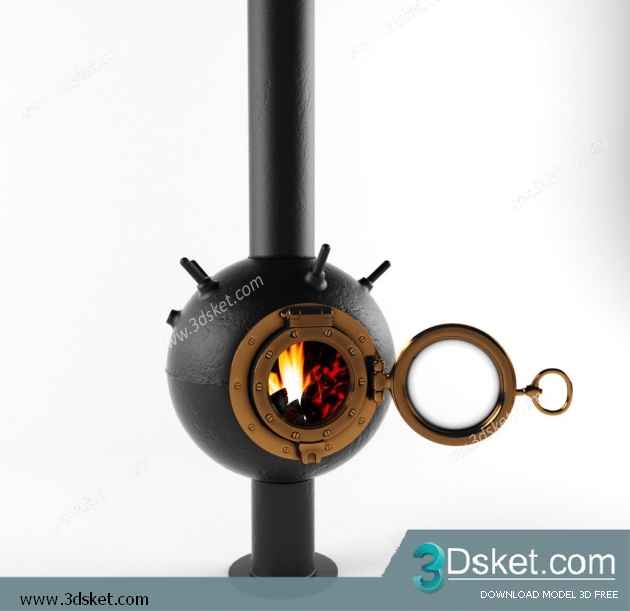 3D Model Fireplace Free Download 011