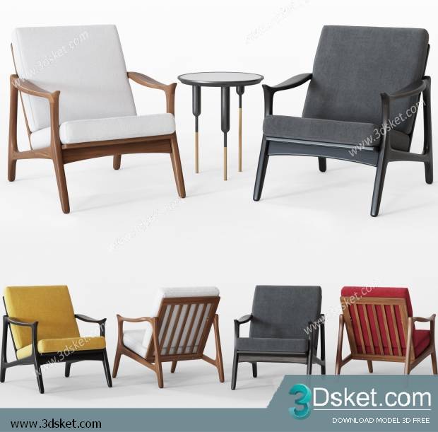 3D Model Arm Chair Free Download 643