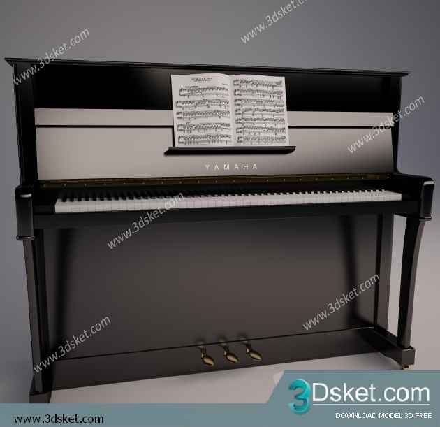 3D Model Piano Free Download 003